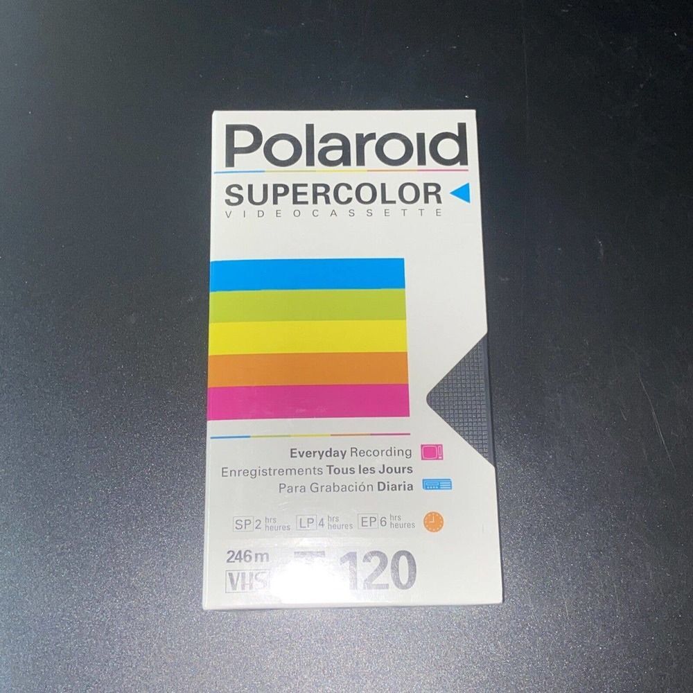 Polaroid Blank VHS Tape. T-120 SuperColor Video Cassette Sealed vintage/New